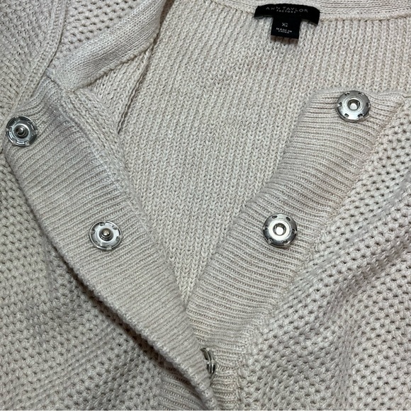 Ann Taylor Sweater Cardigan Womens Size XS Tan Waffle Knit Flare Sleeve - Picture 8 of 8
